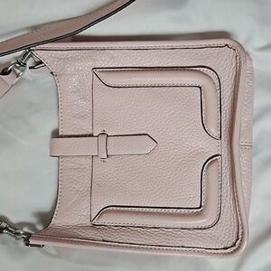 REBECCA MINKOFF PINK PEBBLED LEATHER CROSSBODY BAG -PURSE